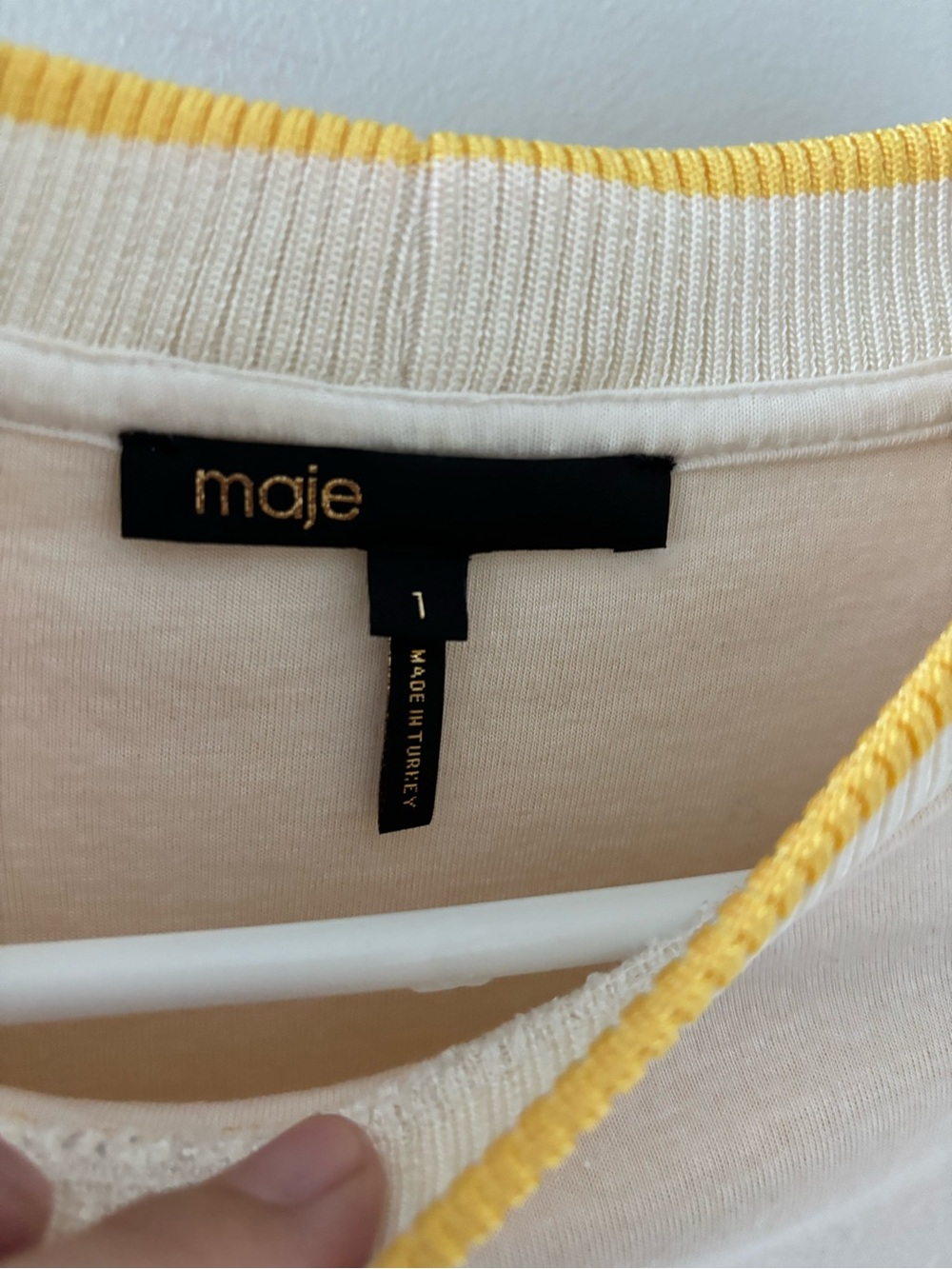 Maje Sweatshirt with Lion/Leopard Print — Cream & Navy - Picture 6 of 7